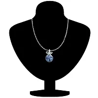 Mahi Montana Blue Swarovski Crystals Bow Pendant for Women and Girls PS1194080RMBlu-thumb1