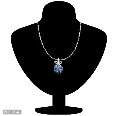 Mahi Montana Blue Swarovski Crystals Bow Pendant for Women and Girls PS1194080RMBlu-thumb2