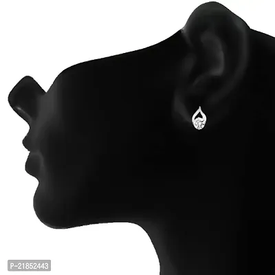 Mahi Delicate Drop Stud Earrings with White Cubic Zirconia for Women (ER1109743RWhi)-thumb2