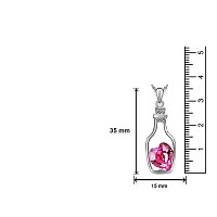 Oviya Valentine Special Combo of Lovely Crystal Heart Link Bracelet and Bottle Heart Pendant of Alloy with Gift Box and Card for Women CO2104883RRdBxCd-thumb3