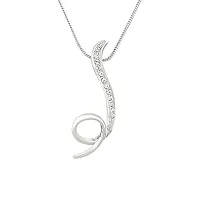 Mahi Rhodium Plated Shinning Loop Pendant Set with White Crystals for Women NL1101763RWhi-thumb1