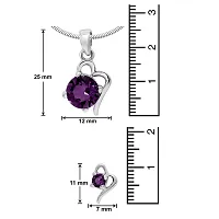 Mahi with Swarovski Crystals Purple Victorian Heart Rhodium Plated Pendant Set for Women (NL1104141RCPur)-thumb4