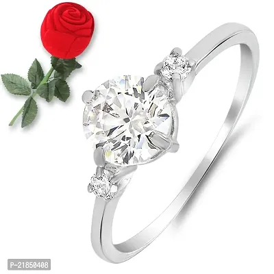 Mahi Modish Art Finger Ring Made with Swarovski Zirconia with Rose Shaped Box for Women FR1105016RCBx16