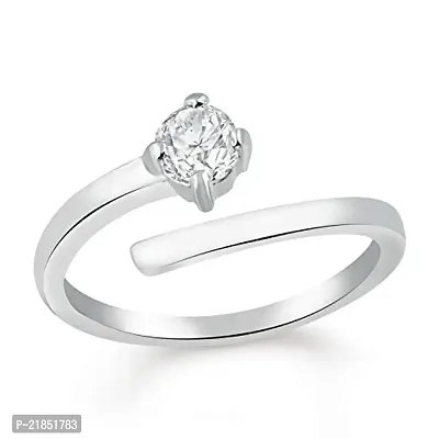 Mahi Valentine Gift Alluring Solitaire Finger Ring of Alloy with CZ Stones for Girls and Women FR1103076R