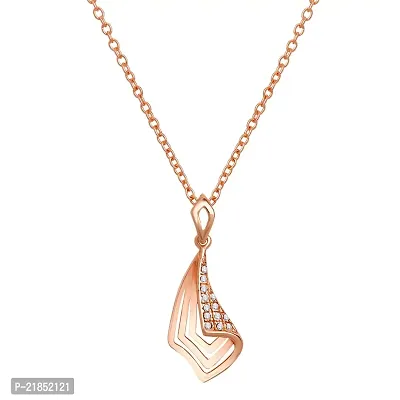 Mahi Rose Gold Plated Glam Destination Crystal Pendant for Women (PS1193802ZWhi)