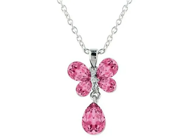 Traditional Alloy Rhodium Plated Crystals Pendant with Chains For Women