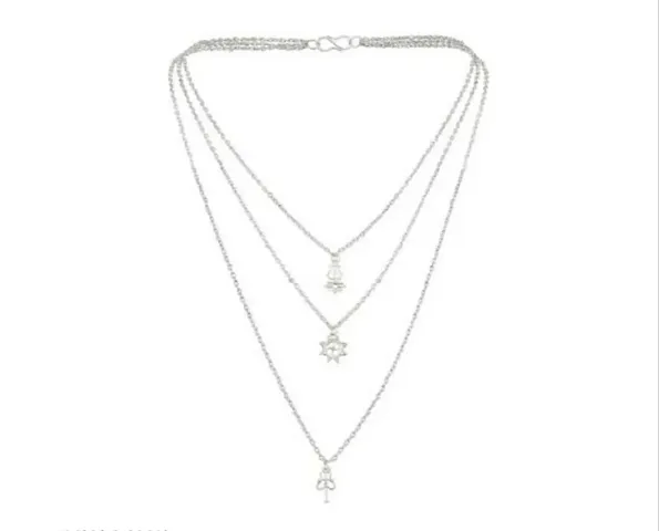 Pretty Alloy Multi Layered Chain Charm Necklaces For Women