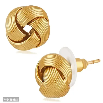 Mahi Gold Plated Pair of Push Back Piercing Stud / Tops Pair of Mens Earrings (ER1109569GMen)