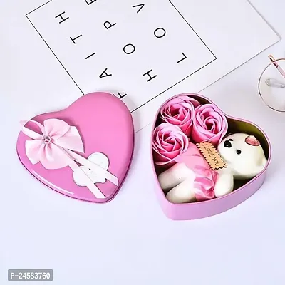 Gift for Girlfriend Heart Shape Box with Teddy Bear Pack of 2 For Gift