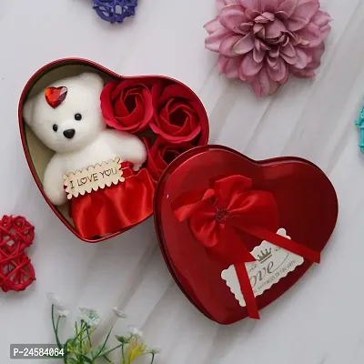 Presents Heart Shaped Box with Paper Soap ( Red Color )-thumb0