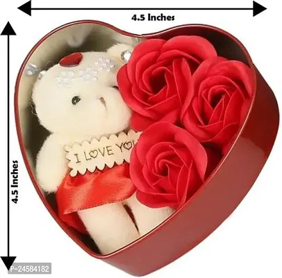 Red Heart Shaped Tin Box with Paper Soap-thumb4