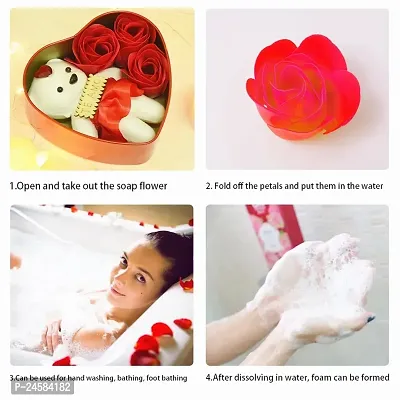 Red Heart Shaped Tin Box with Paper Soap-thumb3