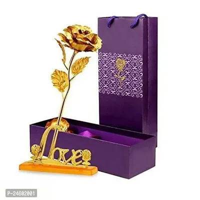 Presents Gold Rose Combo with Love Stand-thumb0