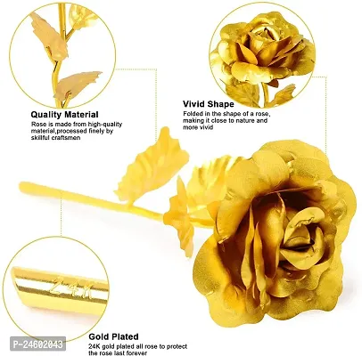 Presents Gold Rose for Your Valentine Partner with Love Stand-thumb4