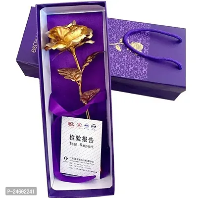 Presents Elegant Gold Rose and Love Stand Combo