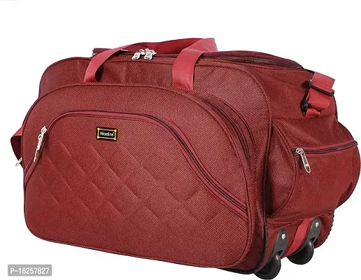 Niceline Duffle_PRO Nylon 55 litres Waterproof Strolley Duffle Bag- 2 Wheels - Luggage Bag (Maroon Red)