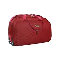 Nice Line Men's and Women's Polyester 40 L Travel Duffel Bag with Roller Wheels (Red)-thumb3