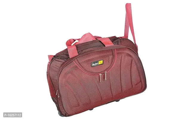 Nice Line Maroon Polyester 40 litres Inch Travel Duffle Bag/Trolley Bag/Cabin Luggage (Bindi Gala Red)-thumb2