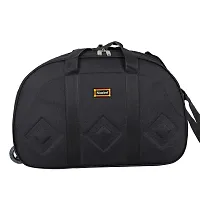 Nice Line 40 Liters Stylish Lightweight Poleyster Duffel Bag with Two Wheel for Both Men and Women(Black)-thumb1