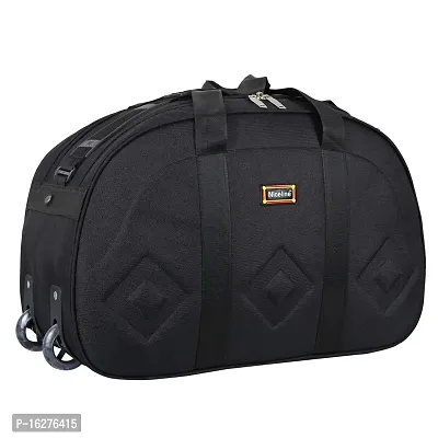 Nice Line 40 Liters Stylish Lightweight Poleyster Duffel Bag with Two Wheel for Both Men and Women(Black)-thumb4