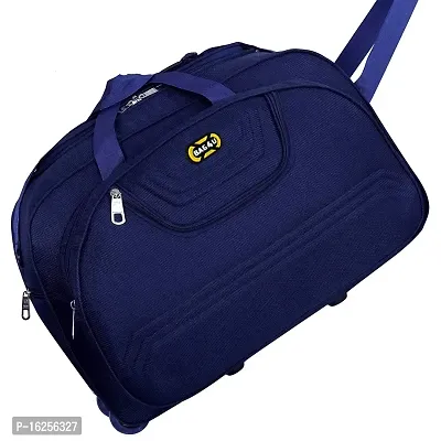 Polyester 56 liters Travel Duffle Bag/Trolley Bag/Cabin Luggage (Navy Blue)-thumb4