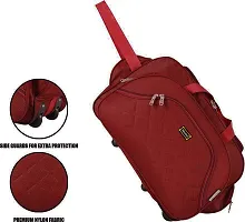 Niceline Duffle_PRO Nylon 55 litres Waterproof Strolley Duffle Bag- 2 Wheels - Luggage Bag (Maroon Red)-thumb3