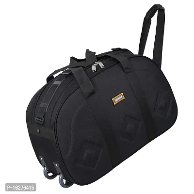 Nice Line 40 Liters Stylish Lightweight Poleyster Duffel Bag with Two Wheel for Both Men and Women(Black)