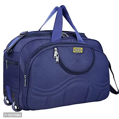 Nice Line 40 L Expandable Polyester Duffel Bag with 2 Wheels, Blue