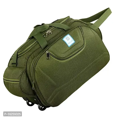 Nice Line Polyester Duffle Two Wheel Soft Luggage Waterproof Trolley Bag for Both Men and Women-40L (Mehndi Green Inte)-thumb3