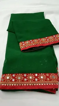 Stylish Georgette Saree with Blouse Piece-thumb1