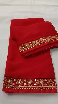 Stylish Georgette Saree with Blouse Piece-thumb1