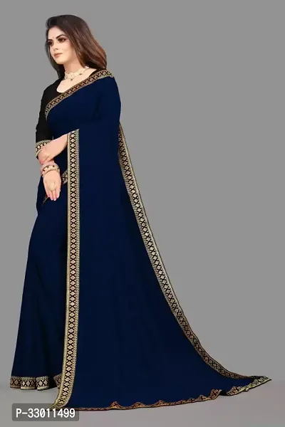 Georgette Saree with Embroidered Blouse (Free Blouse Piece, Party wear)-thumb4