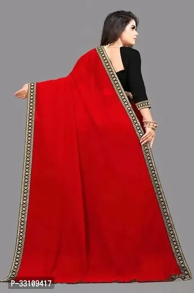 Georgette Saree with Embroidered Blouse (Free Blouse Piece, Party wear)-thumb2