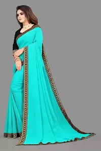 Georgette Saree with Embroidered Blouse (Free Blouse Piece, Party wear)-thumb3