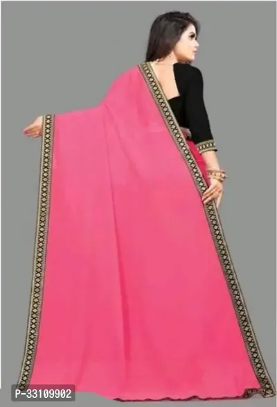 Georgette Saree with Embroidered Blouse (Free Blouse Piece, Party wear)-thumb3