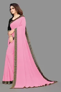 Georgette Saree with Embroidered Blouse (Free Blouse Piece, Party wear)-thumb2