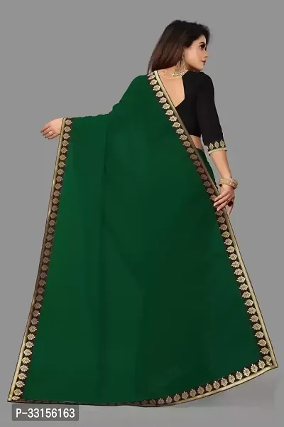 Designer Georgette Saree with Handcrafted Full Lace Border With Blouse Piece-thumb2