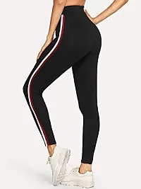 INFISPACE#174; Girl's Double Red Line Cropped High Waisted Jegging for Yoga, Gym, Aerobics  Sports Wear (Free Size)-thumb1
