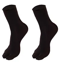Infispace#174; Girls Ultra-Thin Transparent Nylon Summer Thumb Socks (Beige + Black, Pack of 8, Free size)-thumb2