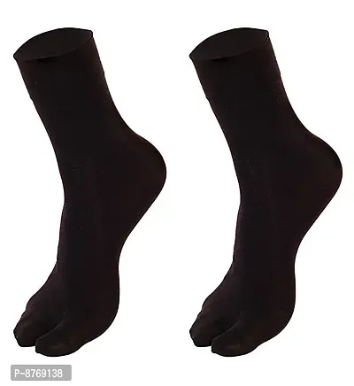 Infispace#174; Girls Ultra-Thin Transparent Nylon Summer Thumb Socks (Beige + Black, Pack of 8, Free size)-thumb3