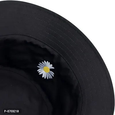 INFISPACE#174; Unisex Reversible-Two Sided Little Daisy Floral Print Summer Travel Beach Hat (Aqua)-thumb4