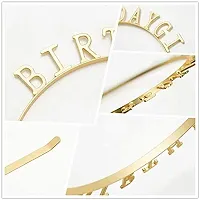 INFISPACE Golden Metal Birthday Girl Tiara Headband for Girls-thumb1