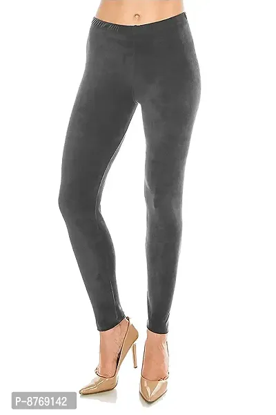 INFISPACE#174; Girl's Winters Velvet Thermal Jeggings with Thick Warm Fleece Fur Inside (34, Grey)