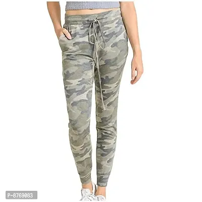 INFISPACE Women Camouflage Army Tight Stretchable Jeggings for Yoga, Gym, Zumba and Sports Activity (Light Green)- Free Size