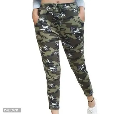 INFISPACE Women Camouflage Army Stretchable Tight Jeggings for Yoga, Gym, Zumba and Sports Activity (Black)-Standard Size