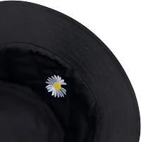 INFISPACE#174; Unisex Reversible-Two Sided Little Daisy Floral Print Summer Travel Beach Hat (White)-thumb4