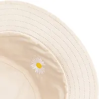 INFISPACE#174; Unisex Reversible-Two Sided Little Daisy Floral Print Summer Travel Beach Hat (White)-thumb3