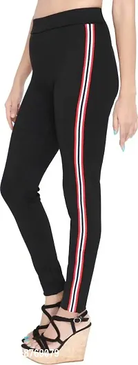 INFISPACE#174; Girl's Double Red Line Cropped High Waisted Jegging for Yoga, Gym, Aerobics  Sports Wear (Free Size)-thumb0