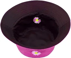 INFISPACE#174; Unisex Reversible-Two Sided Little Daisy Floral Print Summer Travel Beach Hat (Pink)-thumb1