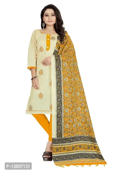Cream Color Khadi printed Straight Cut Salwar Suit – Boutique4India